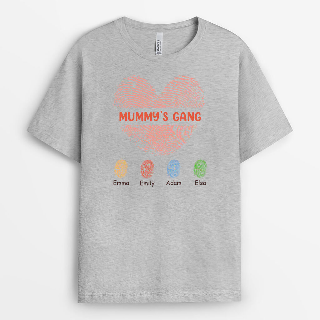 3177AUK2 love finger print grandads gang personalised t shirts for grandad