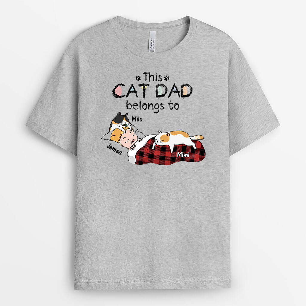 3196AUK2 this cat mum belongs to woman sleeping personalised t shirt for her