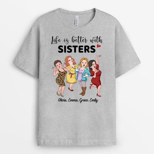 3215AUK2 life is better with besties t shirt personalised gifts for her