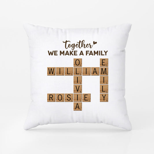 3221PUK1 together we make a family pillow personalised gifts for family