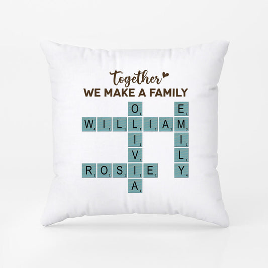 3221PUK2 together we make a family pillow personalised gifts for family