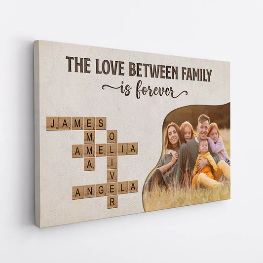 3222CUK2 the love between family is forever picture family canvas personalised gifts for parents grandparents