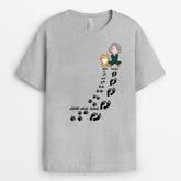 3228AUK2 never walk alone girl and cat customised t shirt for cat lovers uk