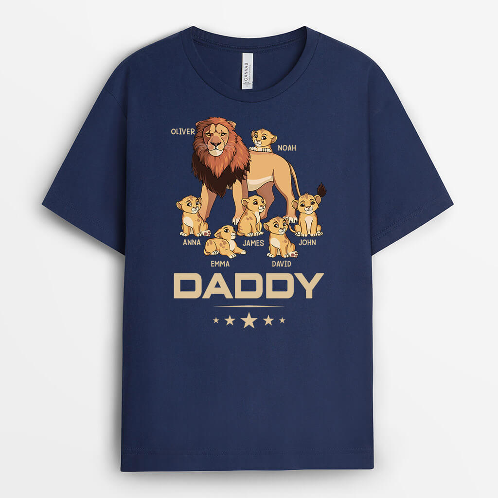 3232AUK2 grandad and grandkid lions t shirt personalised gifts for grandad uk
