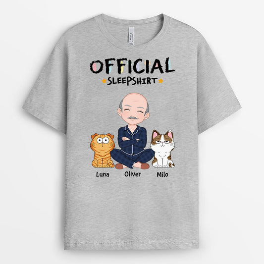 3237AUK2 cat themed official sleepshirt personalised gifts for him