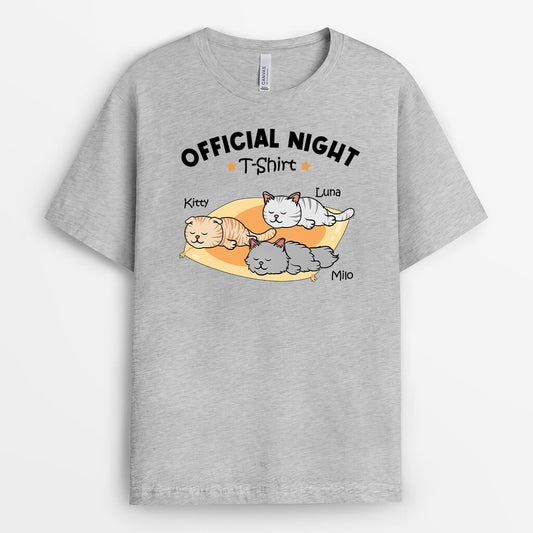 3241AUK2 official night t shirt personalised gifts for cat owners