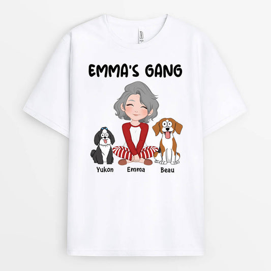 3243AUK1 emmas gang t shirt personalised gifts for dog mum