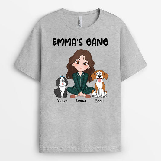 3243AUK2 emmas gang t shirt personalised gifts for dog mum