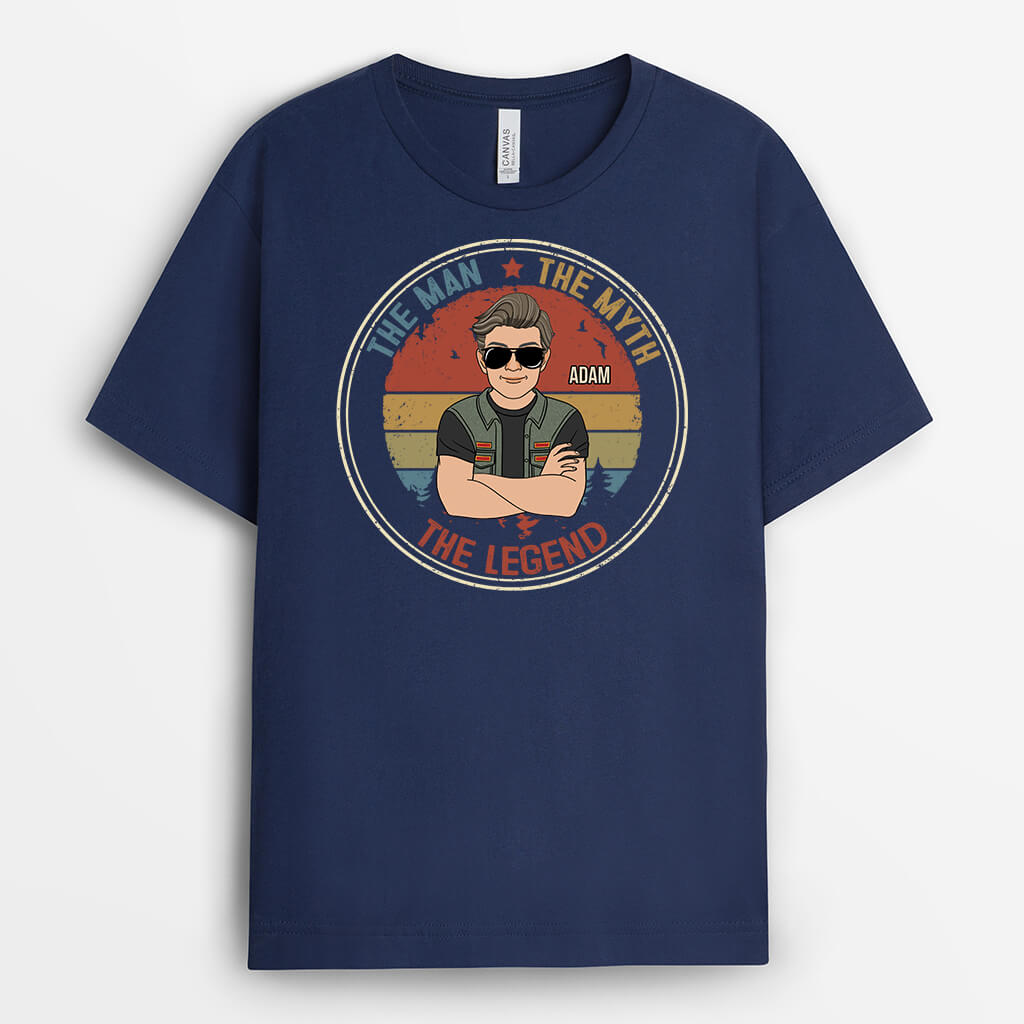 3255AUK2 the man the myth the legend t shirt personalised gifts for male