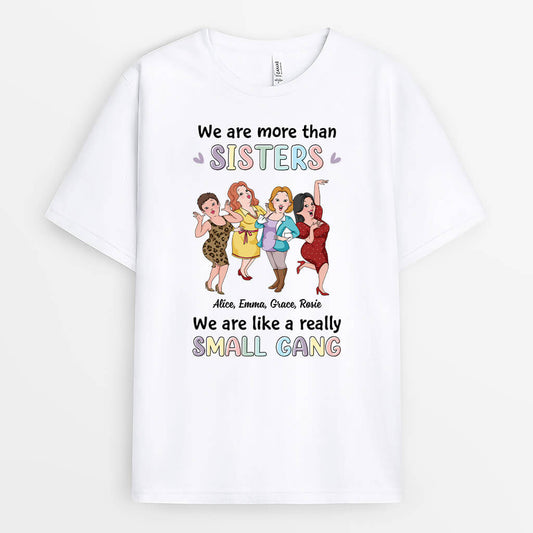 3257AUK1 we are more than sisters t shirt personalised gifts for siblings