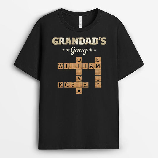 3261AUK1 puzzle grandads gang t shirt personalised gifts for grandad