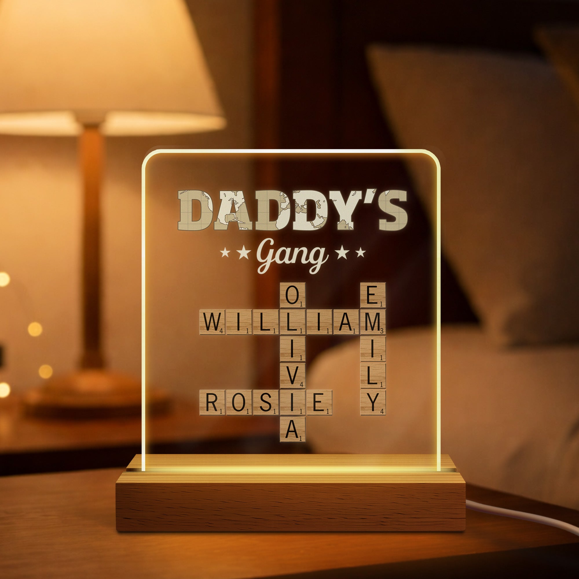 3261LUK1 personalised crossword puzzle night light for grandadgrannymumdad 3261l8l5b