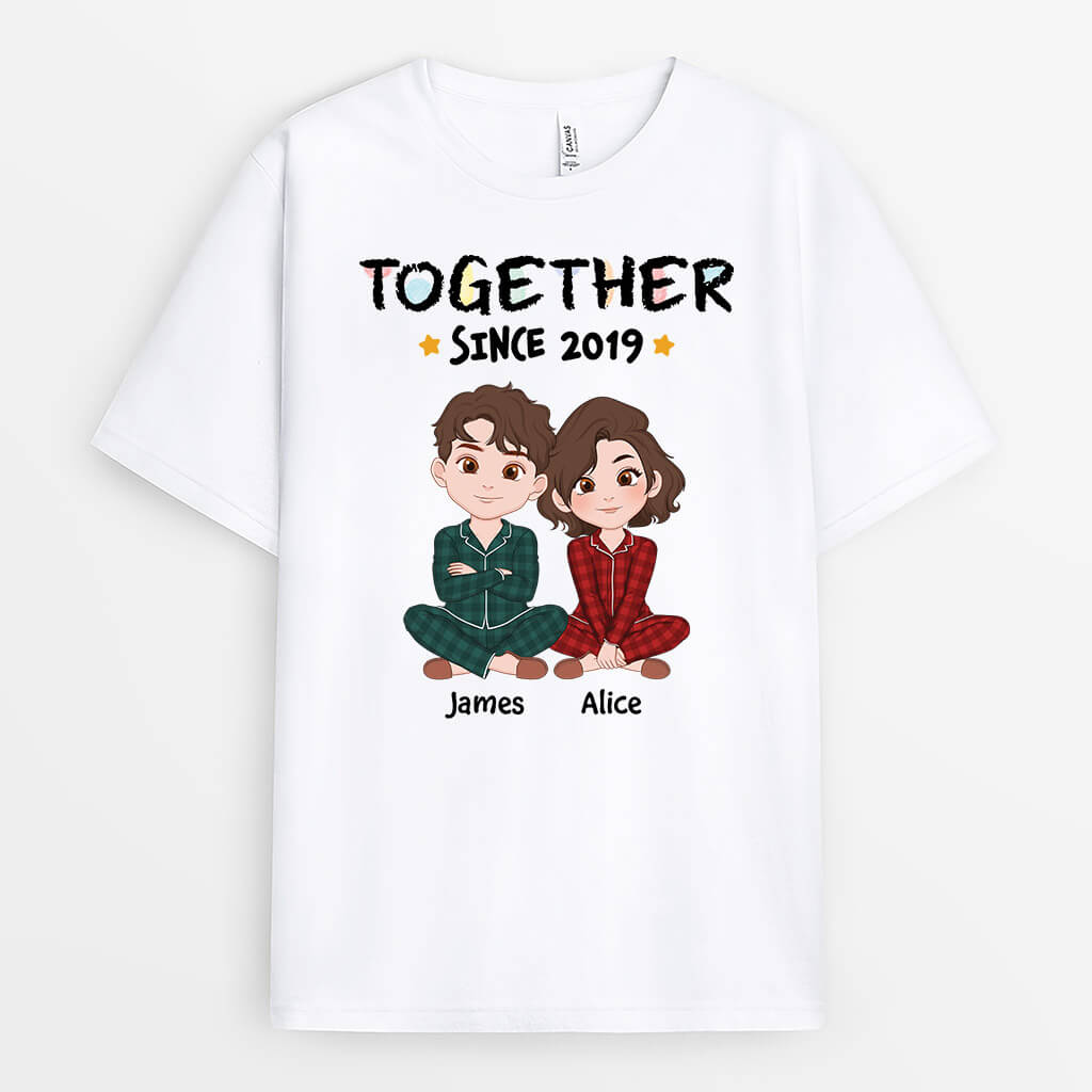 3269AUK1 pastel together since t shirt personalised gifts for couples