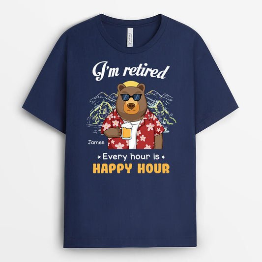 3273AUK2 every hour is happy hour t shirt personalised gifts for male