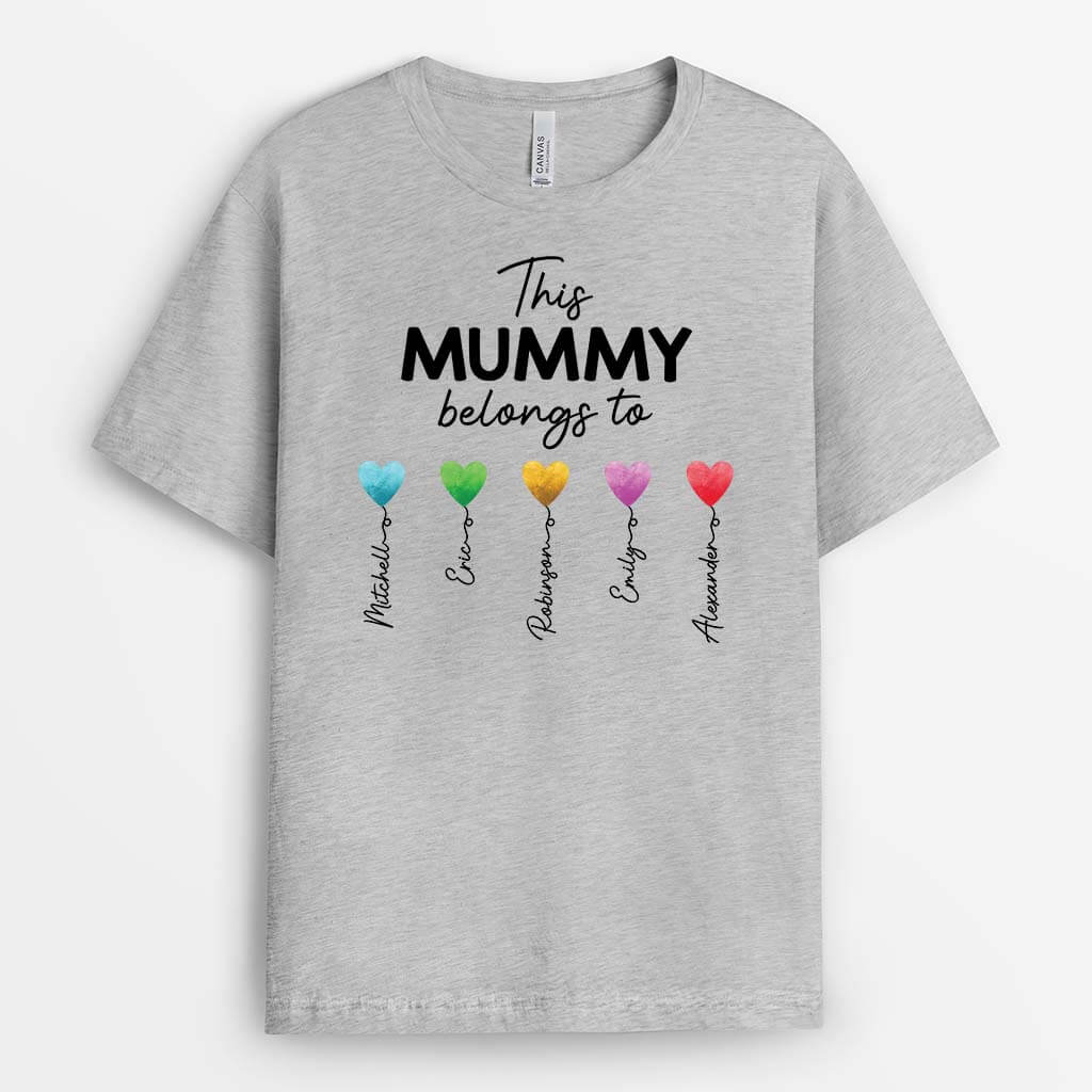 3280AUK2 hearts this grandma belongs to t shirt personalised gifts for grandma