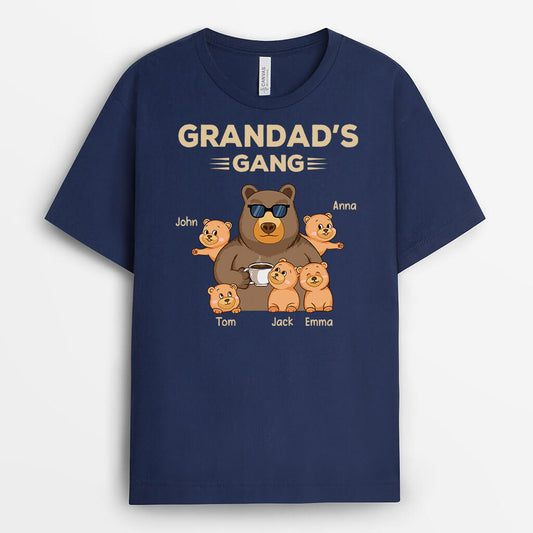 3287AUK1 cool bear grandads gang t shirt personalised gifts for grandad