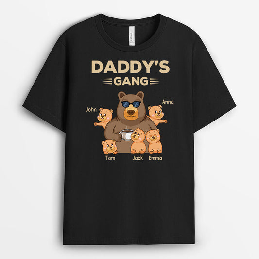 3287AUK2 cool bear grandads gang t shirt personalised gifts for grandad