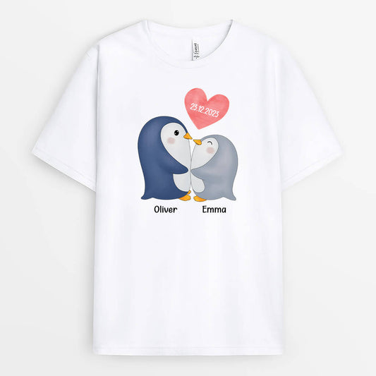 3288AUK1 penguins t shirt personalised gifts for couples_4207efc0 6e76 468a b8c4 36992d7c7699