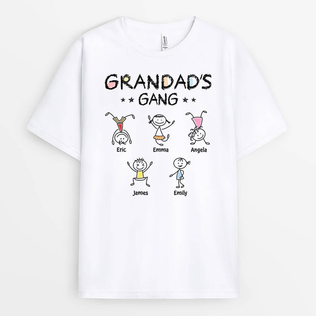 3290AUK1 papas gang stick kids t shirt personalised gifts for grandad