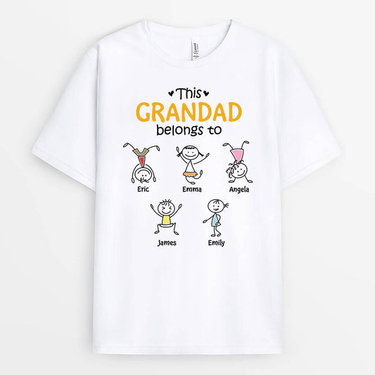 3291AUK2 funny this grandad belongs to t shirt personalised gifts for grandad