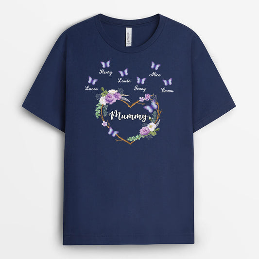 3298AUK2 grandma butterflies t shirt personalised gifts for grandma