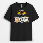 3307AUK2 xmas funny this cat mum belongs to t shirt personalised gifts for cat mum