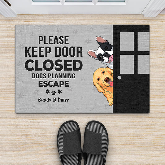3308DUS2 funny personalized pet doormats_ please keep door closed 3308D5M5C