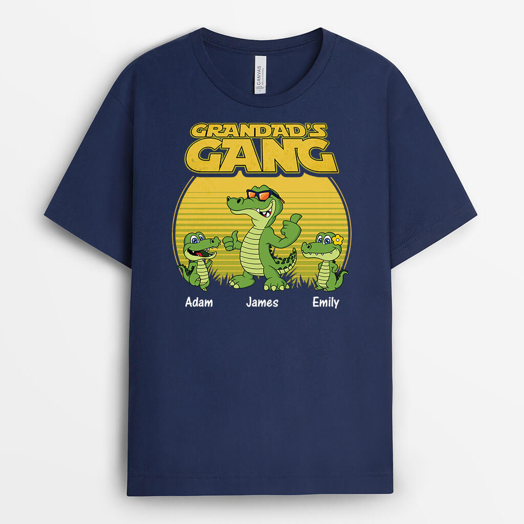 3309AUK1 cool crocodiles grandads gang t shirt personalised gifts for grandad