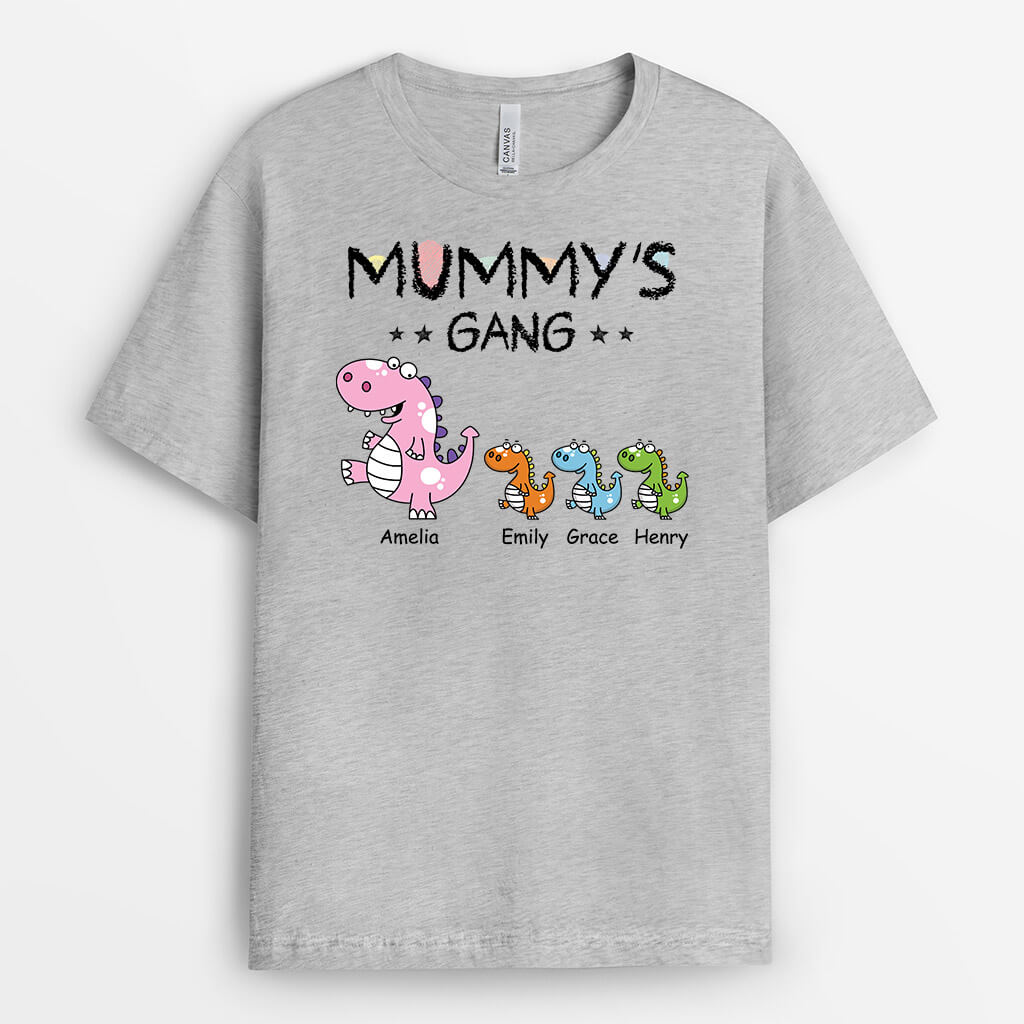 3312AUK2 dinosaurs grandads gang t shirt personalised gifts for grandad