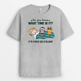 3318AUK2 do you know what time is it t shirt personalised gifts for cat lovers