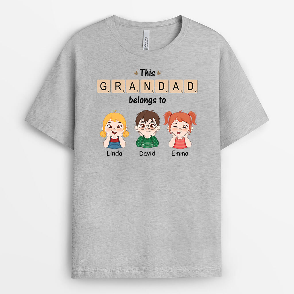 3320AUK2 this grandma mummy belongs to puzzle t shirt personalised gifts for grandma mummy