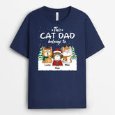 3322AUK2 personalised this cat mum belongs to snow design t shirt christmas gifts for her