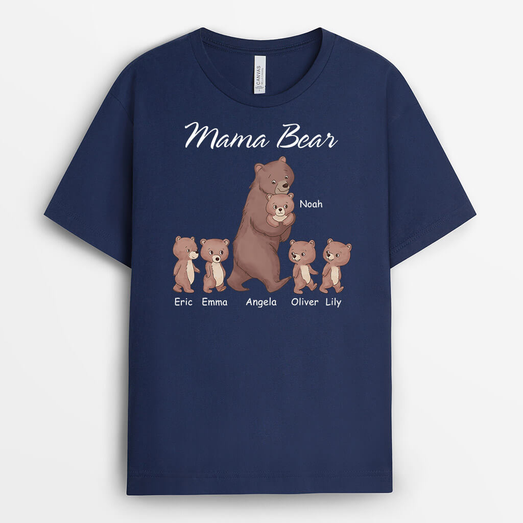 3325AUK2 personalised papa grandad bear black t shirt personalised gifts for yout grandad dad