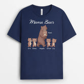 3325AUK2 personalised papa grandad bear black t shirt personalised gifts for yout grandad dad