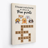3334CUK2 personalised a house is not a home without paw prints canvas personalised gift for dog lovers
