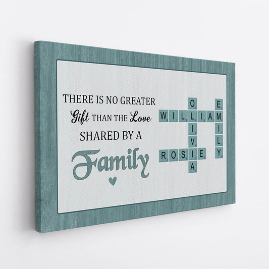 3335CUK2 personalised there is no greater gift than the love shared by a family canvas personalised gift for family