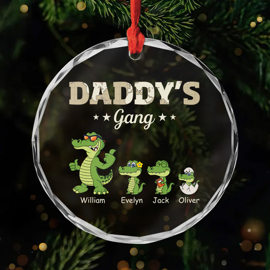 3345OUS1 custom christmas gifts for dad crocodile daddys gang glass ornament 3345O3M8B_69de9633 0d51 4c4d 9652 7f94e6aa8263