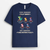 3347AUK1 personalised some grandads play bingo real grandads ride motorcycles t shirt funny gift for grandads