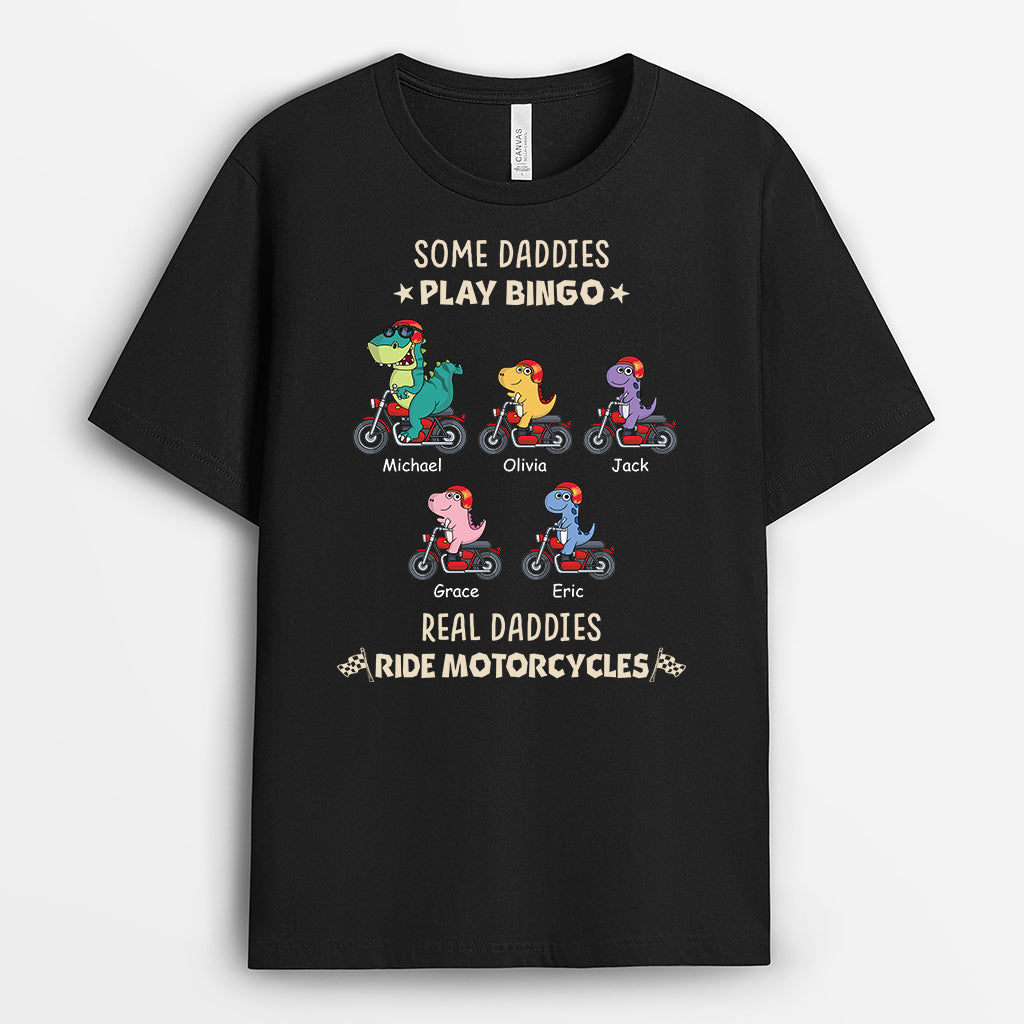 3347AUK2 personalised some grandads play bingo real grandads ride motorcycles t shirt funny gift for grandads