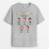 3363AUK2 grandads gang with children faces t shirt personalised gifts for grandad