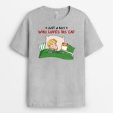 3366AUK2 just a girl boy who loves cats t shirt personalised gifts for cat mum cat dad
