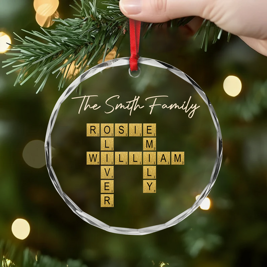 3370OUS2 personalized crossword gifts for family glass xmas ornaments 3370O6N5I