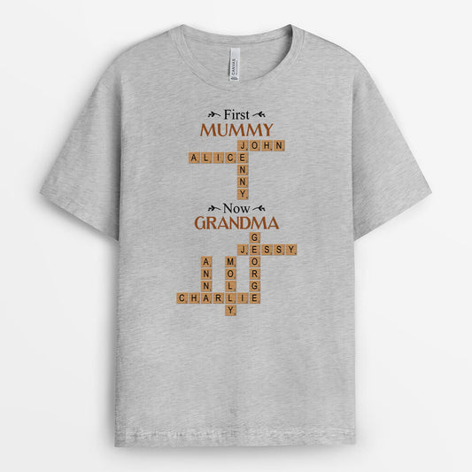 3377AUK2 first daddy now grandad crossword t shirt personalised gifts for your grandad