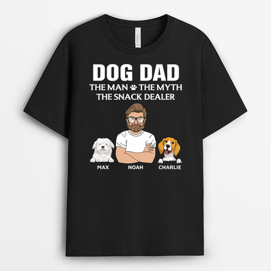 3388AUK1 dog dad the man the myth t shirt personalised gifts for dog dad