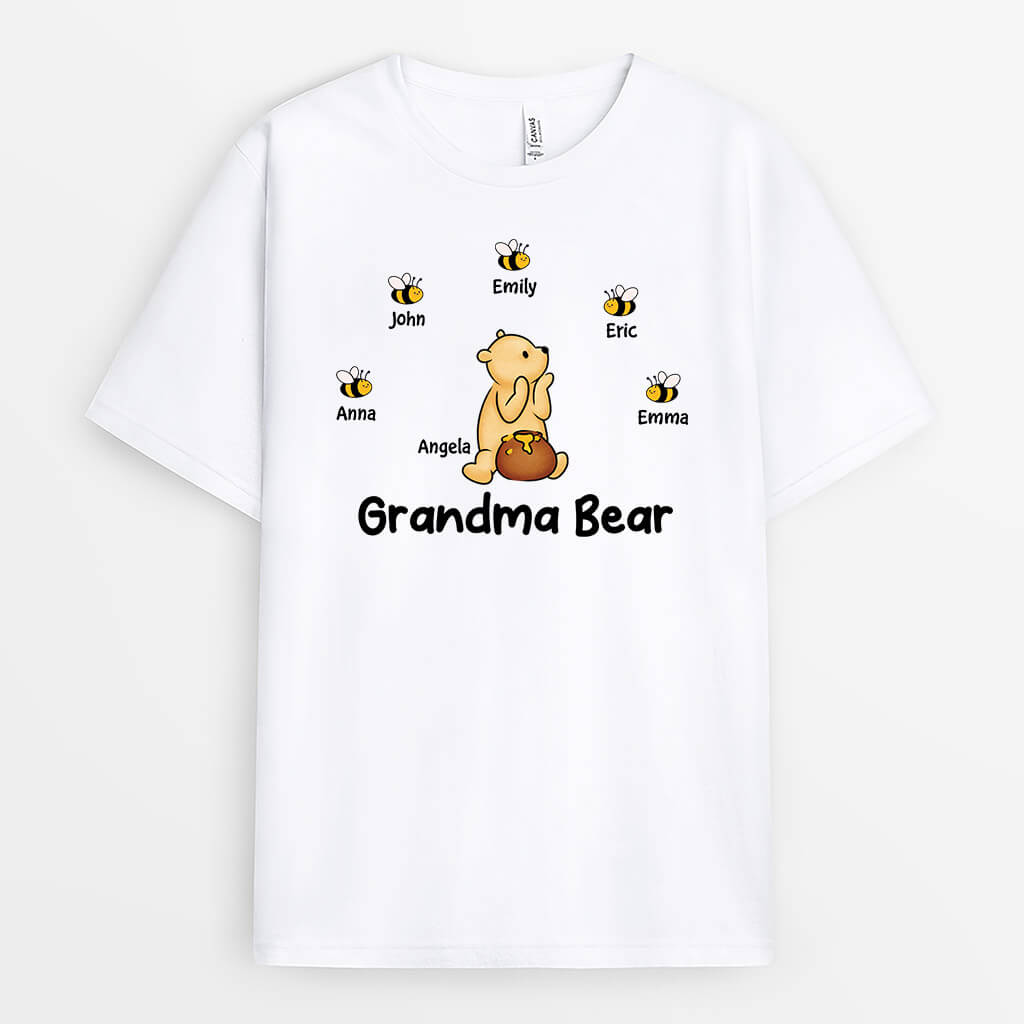3394AUK1 grandma bear t shirt personalised gifts for grandma