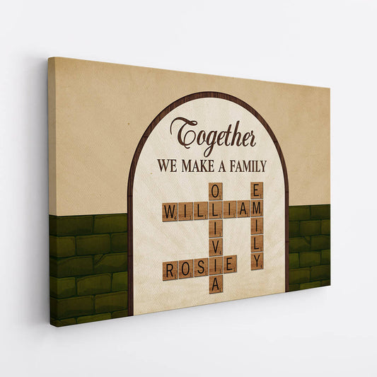 3400CUK2 together we make a family crossword canvas personalised gifts for family