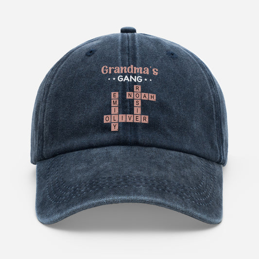 3402AUS1 custom washed cotton cap crossword gifts for momgrandma 3402ajtq5a