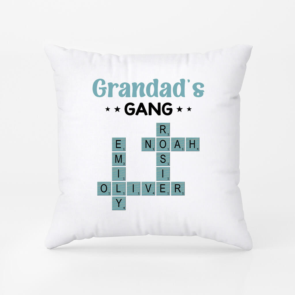 3402PUK1 crossword grandads gang pillow personalised gifts for grandad