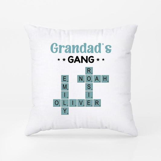 3402PUK1 crossword grandads gang pillow personalised gifts for grandad