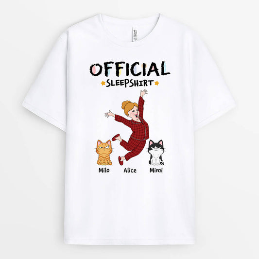 3406AUK1 official sleepshirt personalised gifts for cat mum